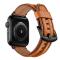  Äkta Läder Armband Apple Watch 42/44/45/46/49 mm Brun