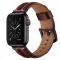  Äkta Läder Armband Apple Watch 42/44/45/46/49 mm Mörk Brun