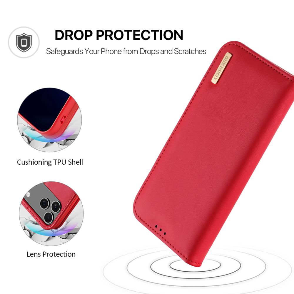 DUX DUCIS DUX DUCIS iPhone 17 Pro Fodral HIVO Äkta Läder Röd