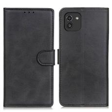  Samsung Galaxy A03 Fodral Solid L&auml;der Svart
