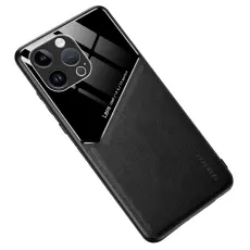  iPhone 16 Pro Max Skal Med Inbyggd Magnetplatta L&auml;der Svart