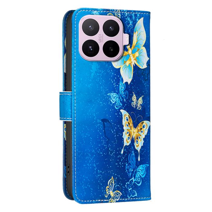 Bild 2,  Xiaomi 17T Pro Fodral Läder Fjärilar Blå