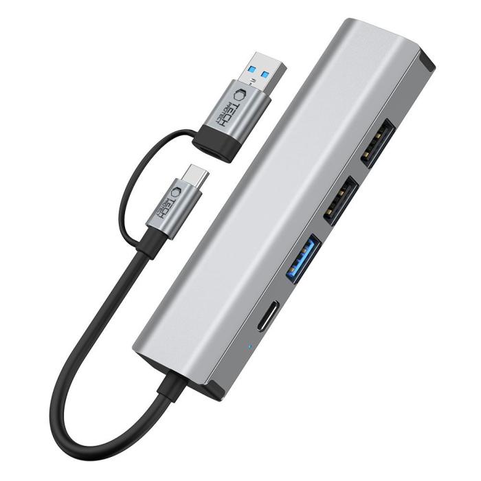 Bild 6, Tech-Protect Tech-Protect 5in1 USB-C/USB-A Hub - USB-C / USB 3.0/2.0 / RJ45
