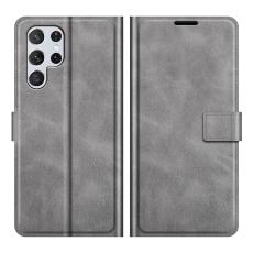  Samsung Galaxy S22 Ultra Fodral Solid L&auml;der Gr&aring;