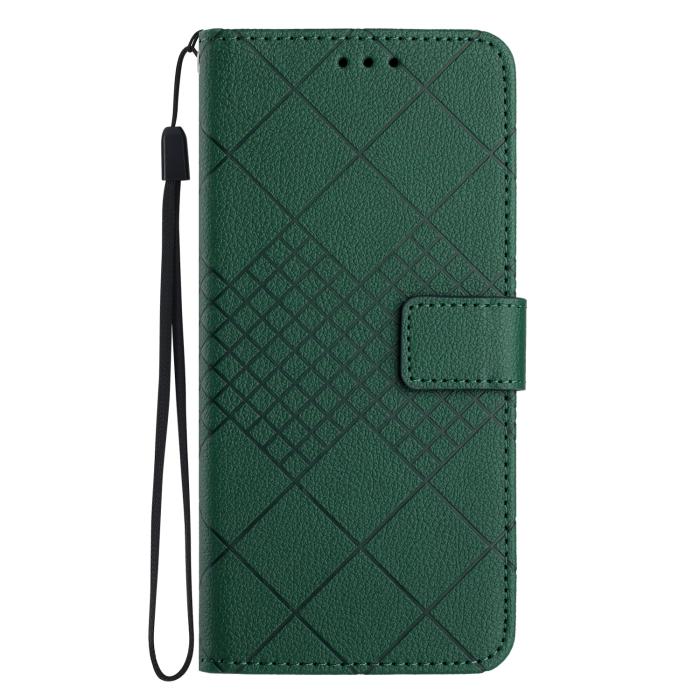Bild 2,  Samsung Galaxy A57 5G Fodral Läder Rhombus Grön