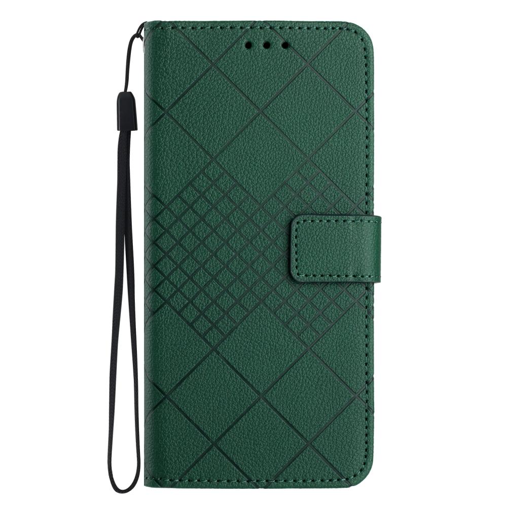  Samsung Galaxy A57 5G Fodral Läder Rhombus Grön
