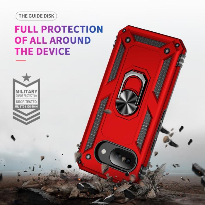 Bild 5,  Google Pixel 9a Skal Shockproof Hybrid Ring Röd