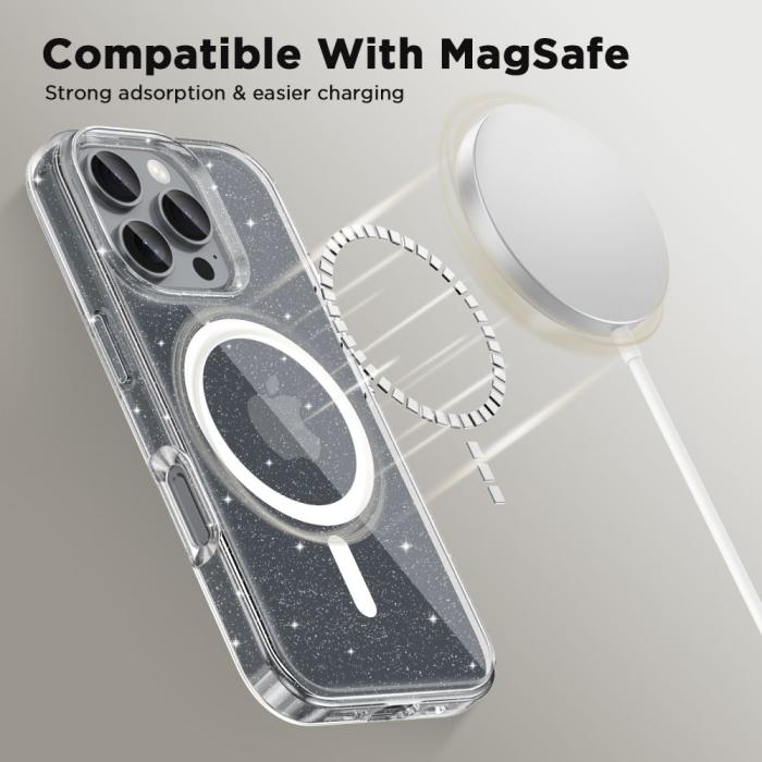 Bild 2, Tech-Protect Tech-Protect iPhone 16 Pro Skal MagSafe FlexAir Hybrid Glitter