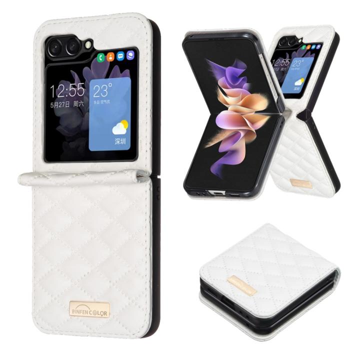 Bild 2,  Galaxy Z Flip 6 / 7 FE Skal Diamond Textur Vit