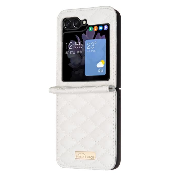 Bild 3,  Galaxy Z Flip 6 / 7 FE Skal Diamond Textur Vit