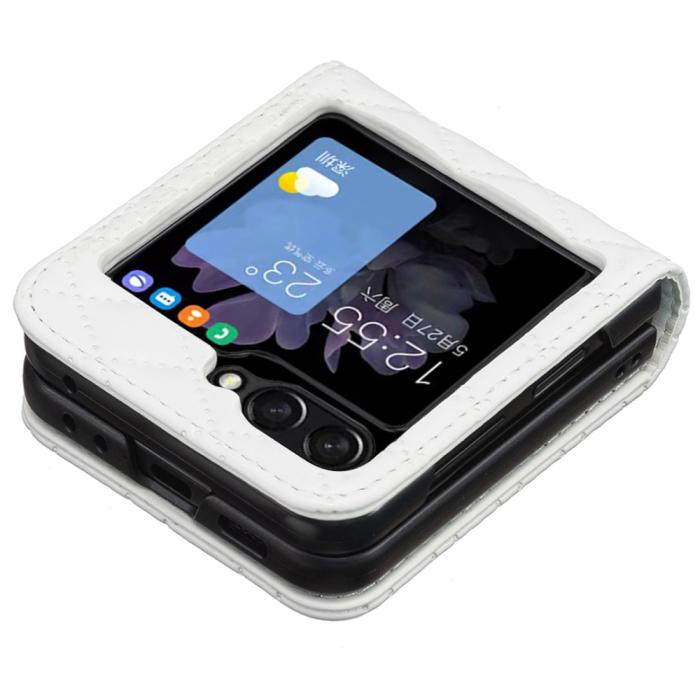 Bild 5,  Galaxy Z Flip 6 / 7 FE Skal Diamond Textur Vit