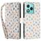  Honor 400 Lite Fodral Rhombus Läder Blommor Vit