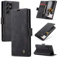 CASEME CASEME Galaxy S24 Ultra Fodral Retro L&auml;der Svart