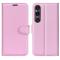  Sony Xperia 1 VI Fodral Litchi Läder Ljus Rosa