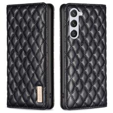 BINFEN BINFEN Galaxy S24 Fodral Diamond Flip L&auml;der Svart