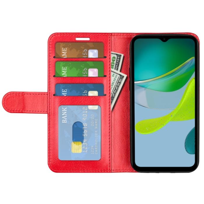 Bild 4,  Motorola Moto E13 Fodral Crazy Horse Läder Röd