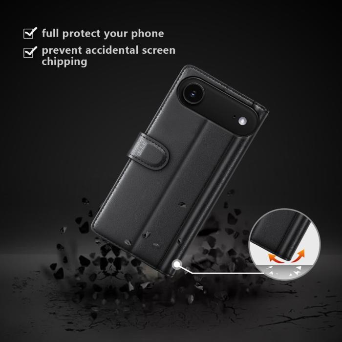 Bild 2,  iPhone Air Fodral Premium Äkta Läder Svart