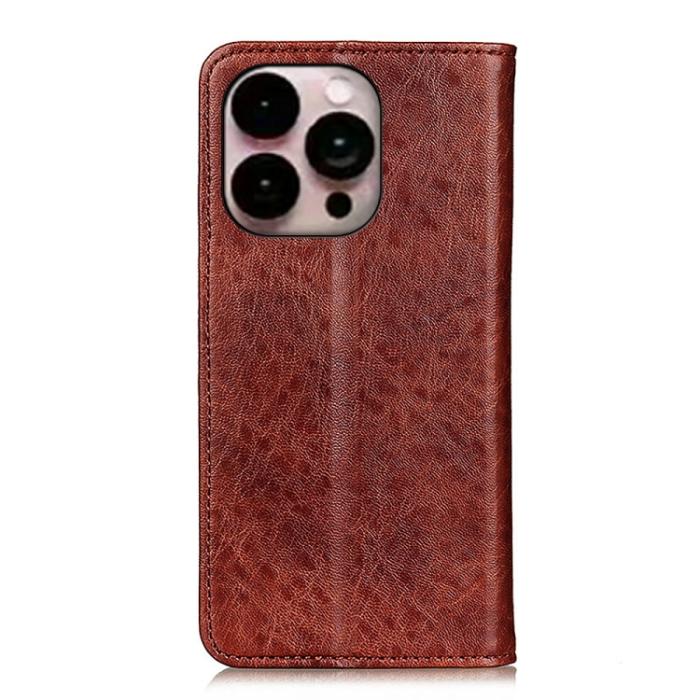 Bild 3,  iPhone 14 Pro Max Fodral Flip Läder Brun