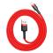BASEUS BASEUS 1m Lightning Nylon Kabel - 2.4A Snabbladdning - Röd