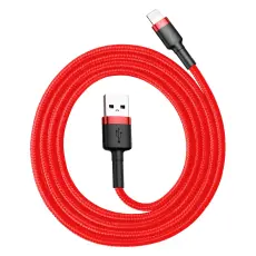 BASEUS BASEUS 1m Lightning Nylon Kabel - 2.4A Snabbladdning - R&ouml;d