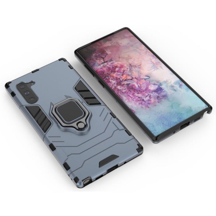 Bild 3,  Samsung Galaxy Note 10 - Armour Ring Skal - Navy Blue