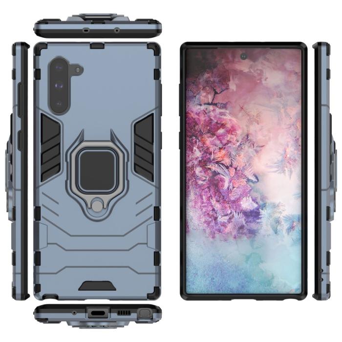 Bild 4,  Samsung Galaxy Note 10 - Armour Ring Skal - Navy Blue