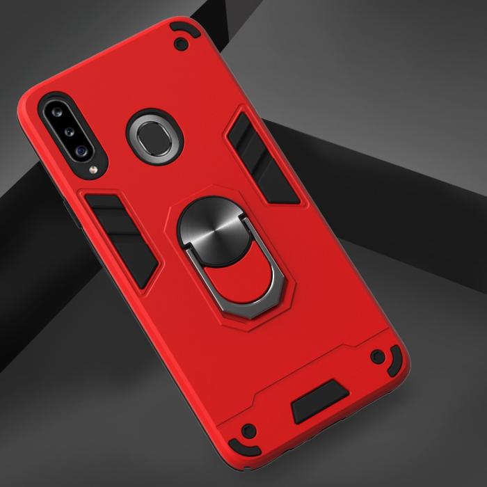 Bild 4,  Samsung Galaxy A20s - Ring Skal - Röd