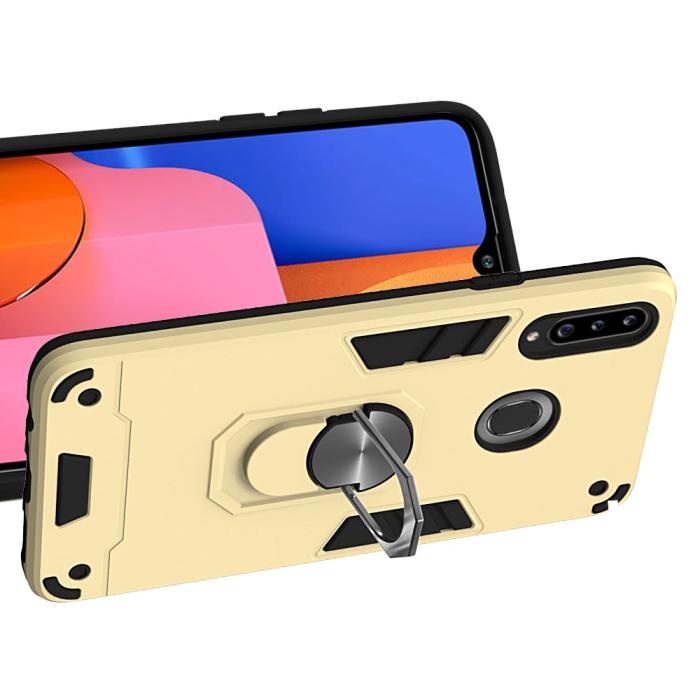 Bild 3,  Samsung Galaxy A20s - Ring Skal - Guld