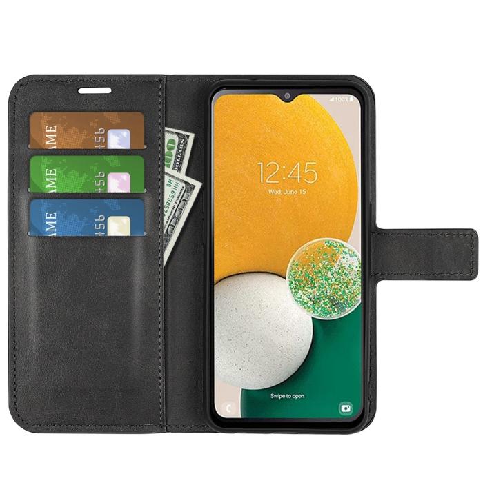 Bild 2,  Samsung Galaxy A14 4G/5G Fodral Läder Svart