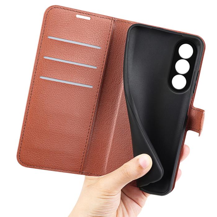 Bild 4,  OnePlus Nord 5 5G Fodral Litchi Läder Brun