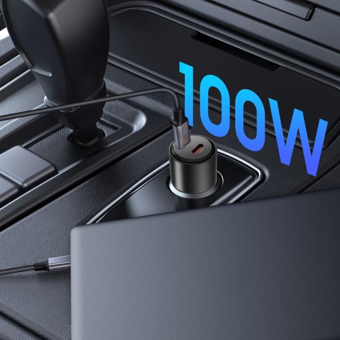 Bild 5, Tech-Protect Tech-Protect 100W PD USB-C / USB-A Billaddare Svart