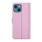  iPhone 13 Mini Fodral Litchi Läder Ljus Rosa