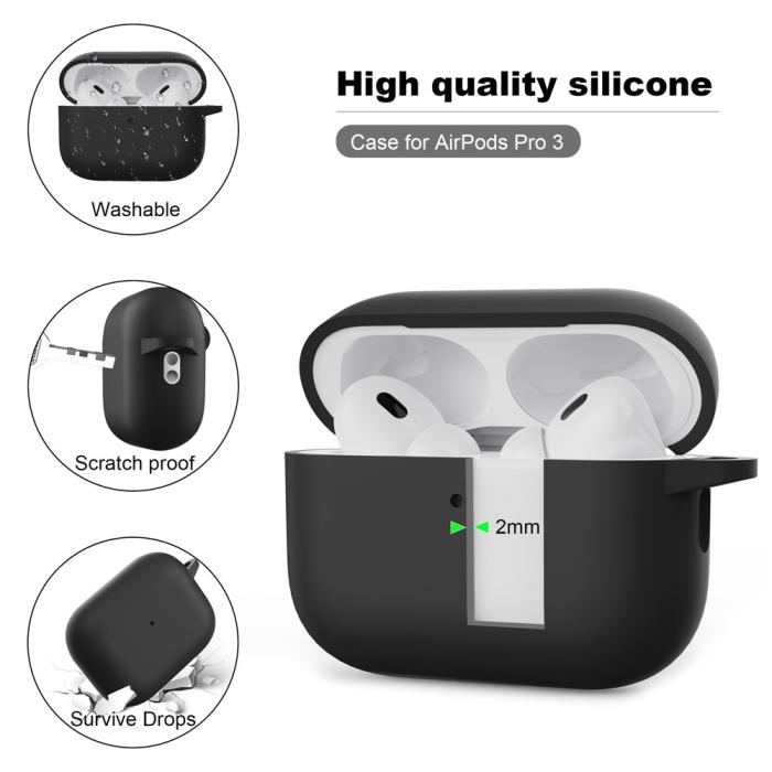 Bild 2,  AirPods Pro 3 Skal Med Karbinhake Silikon Rosa