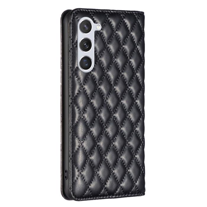 Bild 6, BINFEN BINFEN Galaxy S24 Fodral Diamond Flip Läder Svart