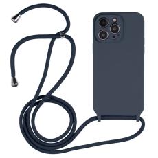  iPhone 15 Pro Max Skal Silikon Med Sn&ouml;re M&ouml;rk Bl&aring;