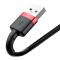 BASEUS BASEUS Lightning 1m Nylon Kabel - 2.4A Snabbladdning - Svart/Röd