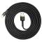 BASEUS BASEUS 3m Lightning Nylon Kabel - Svart/Guld