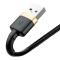 BASEUS BASEUS 3m Lightning Nylon Kabel - Svart/Guld