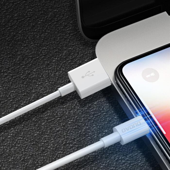 Bild 3, DUDAO Dudao 1m Lightning Kabel Snabbladdning - Vit