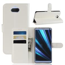  Sony Xperia 10 Plus - Litchi Pl&aring;nboksfodral - Vit