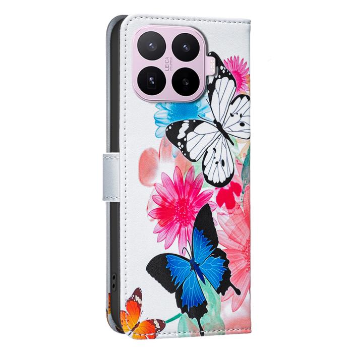 Bild 2,  Xiaomi 17T Pro Fodral Läder Fjärilar/Blommor