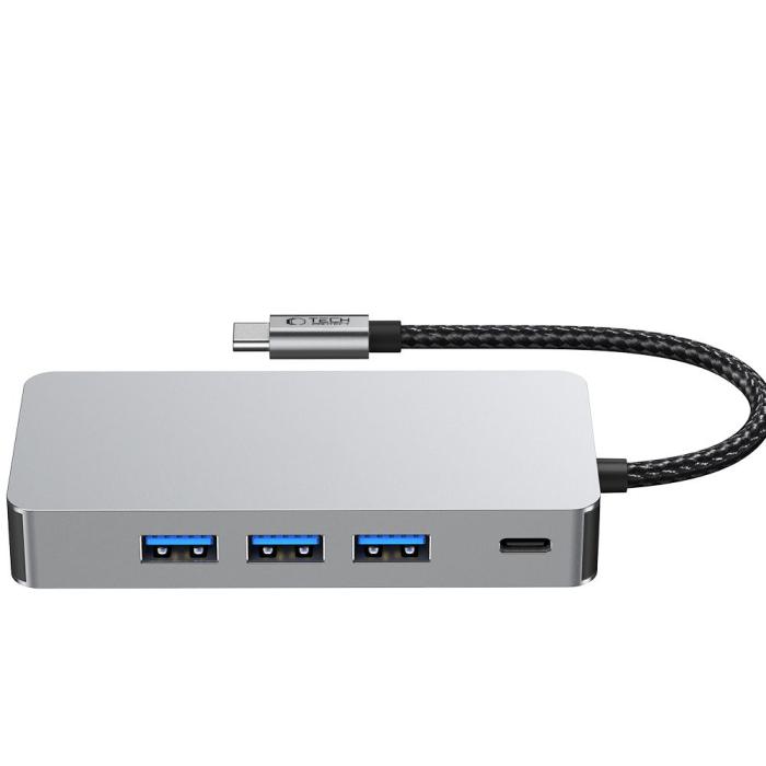 Bild 4, Tech-Protect Tech-Protect 9in1 USB-C Hub - USB-C/USB 3.0/2.0/HDMI/SD/TF/RJ45