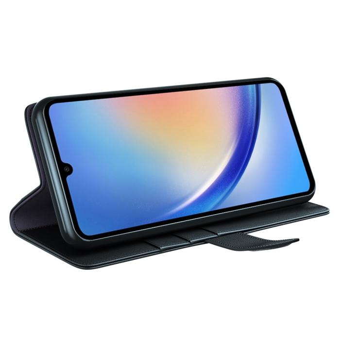 Bild 3,  Samsung Galaxy A35 5G Fodral Premium Äkta Läder Svart