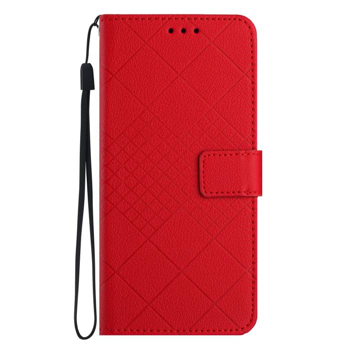 Bild 2,  Samsung Galaxy A57 5G Fodral Läder Rhombus Röd