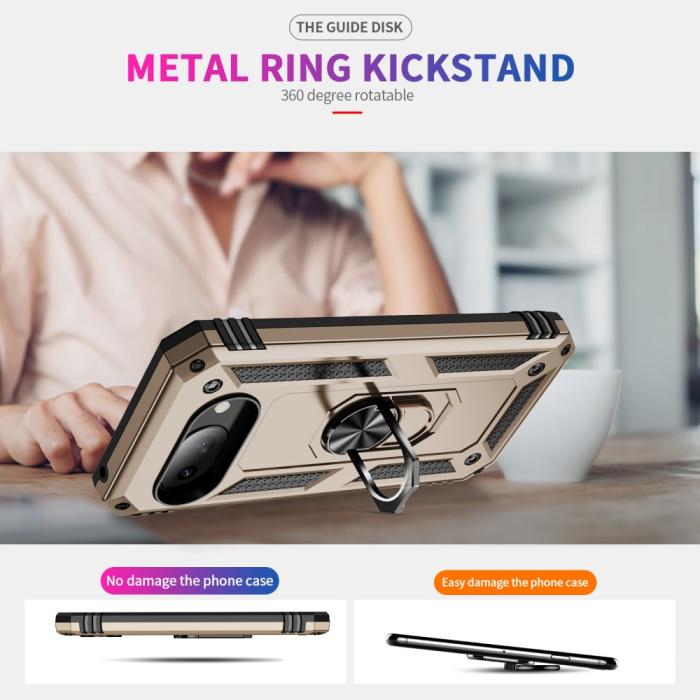 Bild 6,  Google Pixel 9a Skal Shockproof Hybrid Ring Guld