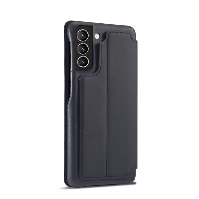 Bild 3, LC.IMEEKE LC.IMEEKE Samsung Galaxy S21 FE Fodral Retro Flip Läder Svart
