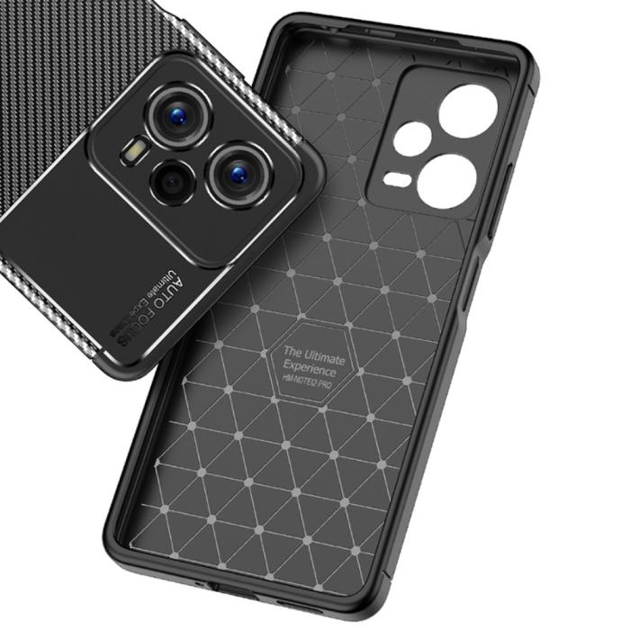 Bild 4,  Xiaomi Redmi Note 12 Pro 5G Skal Kolfiber Textur Svart