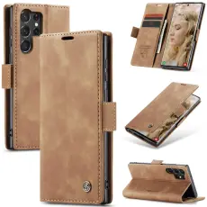 CASEME CASEME Galaxy S24 Ultra Fodral Retro L&auml;der Brun