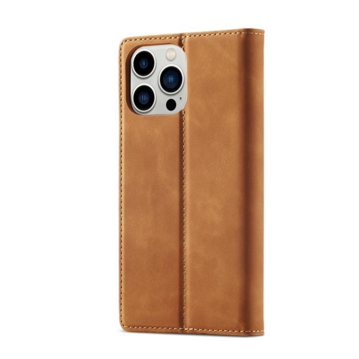 Bild 3, LC.IMEEKE LC.IMEEKE iPhone 14 Pro Fodral Flip Läder Brun