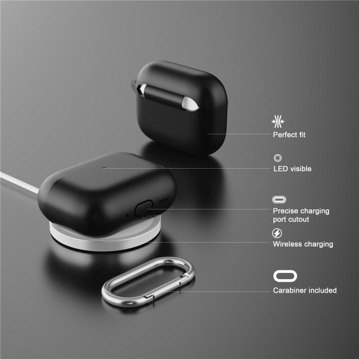 Bild 3,  AirPods Pro 3 Skal Med Karbinhake Silikon Grå